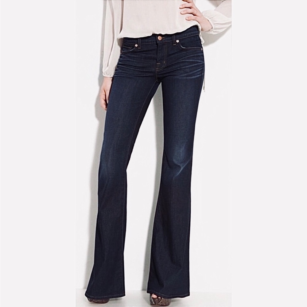 J BRAND Babe Flared Jeans in Starless Dark Wash